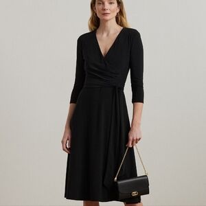 New Without Tags Feminine Oriane Black Wrap Dress SZ M